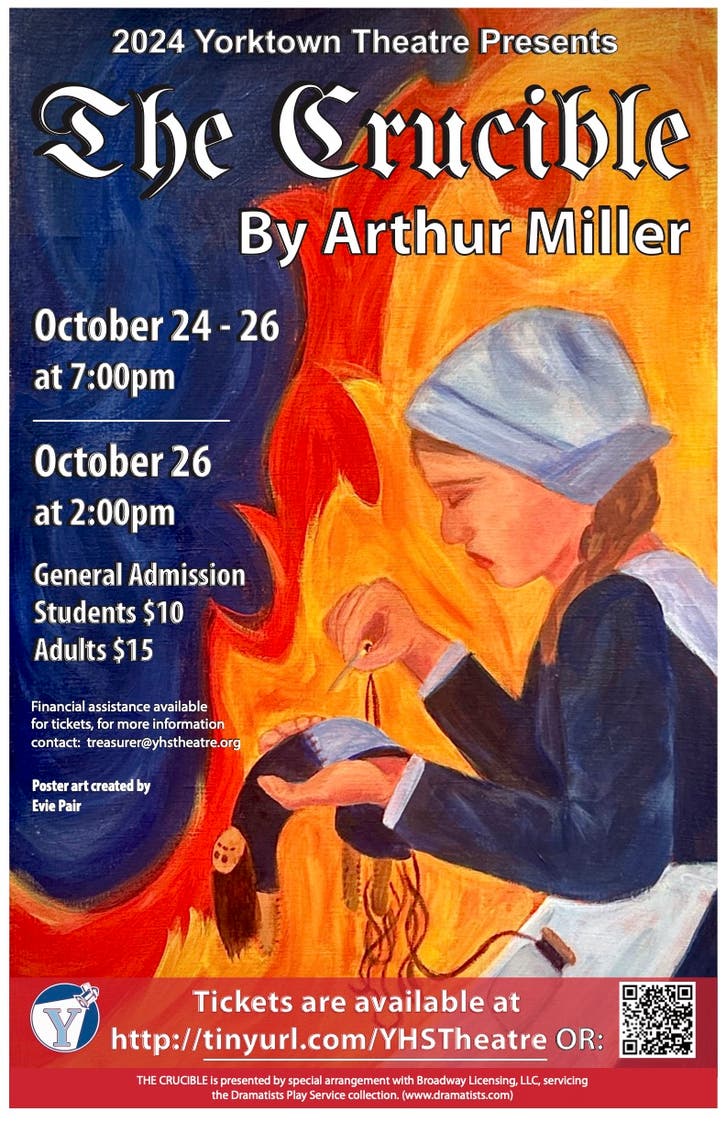 Oct 25 The Crucible, presented by Yorktown Theatre Arts Arlington