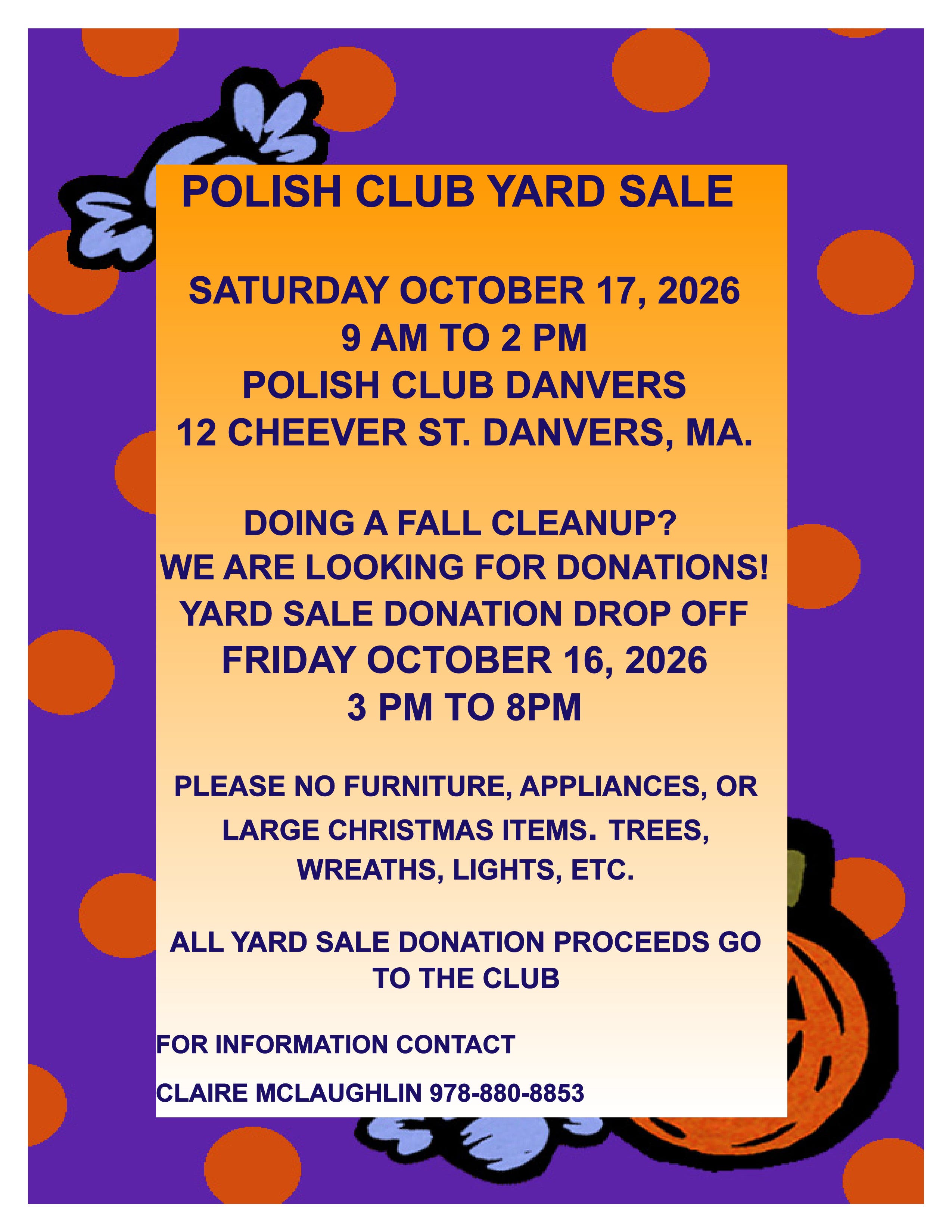 Polish Club Annual Indoor Yard Sale