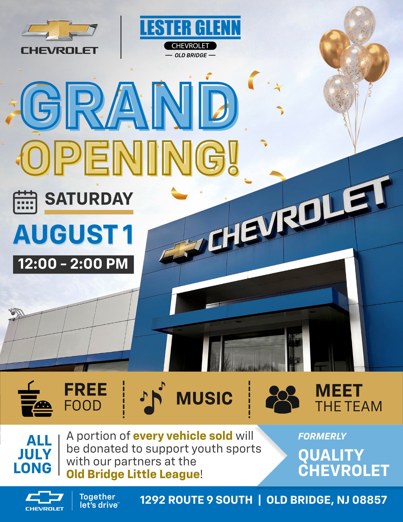 Lester Glenn Chevrolet of Old Bridge Grand Opening, Supports Local Little League All Month Long