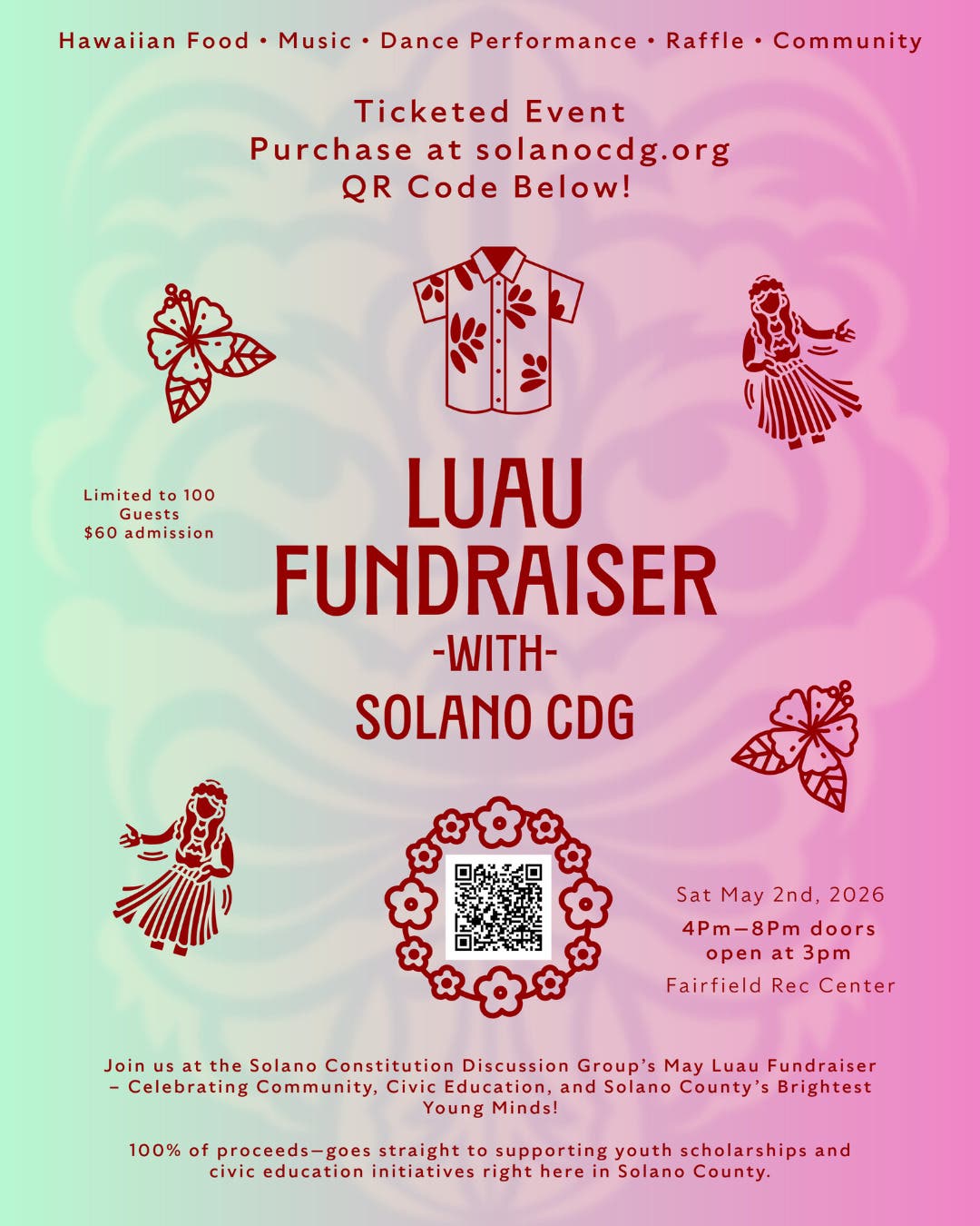 🌺 Neighborhood Event: Solano CDG Luau Fundraiser (Fairfield) 🌺