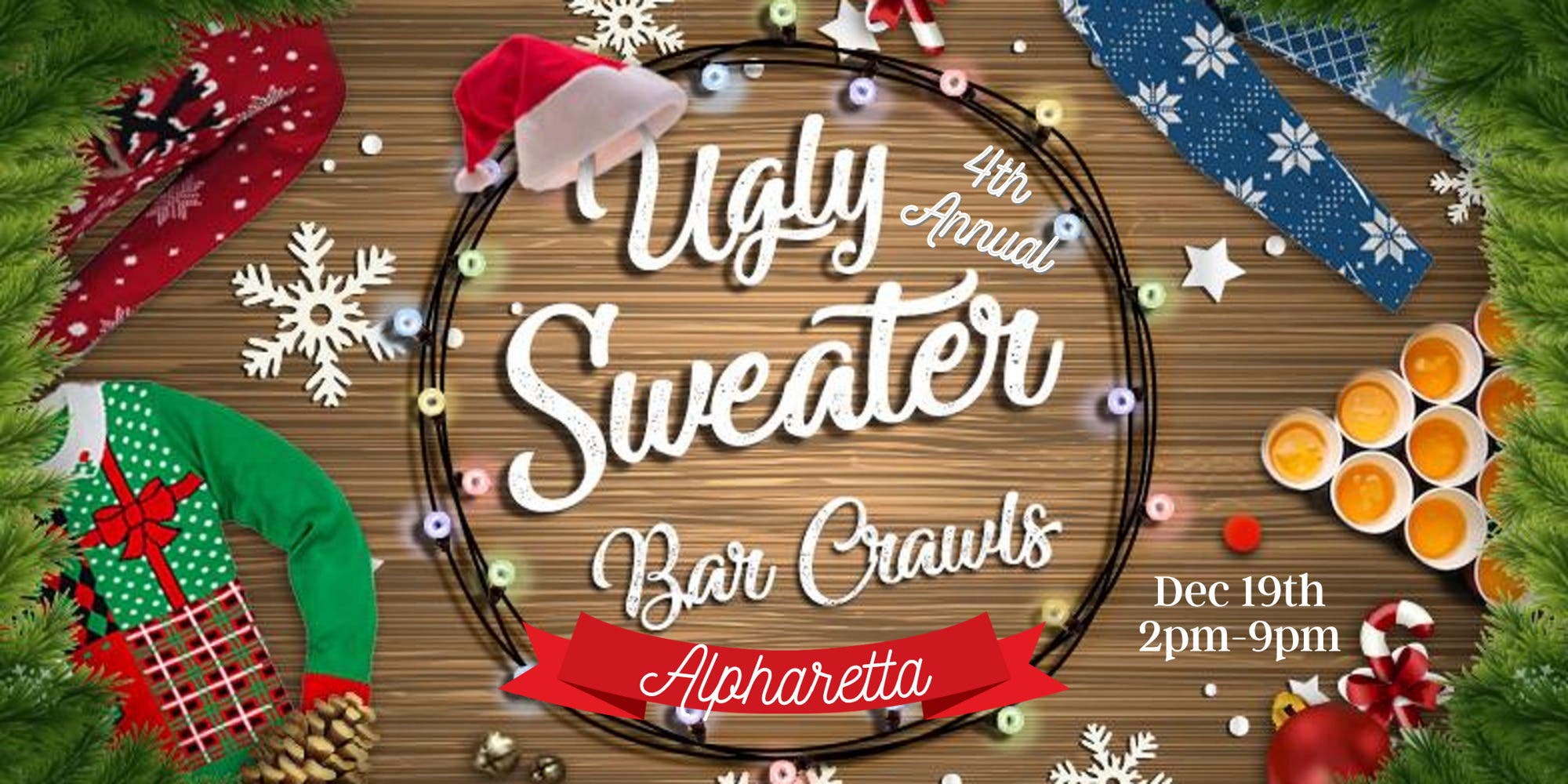 Alpharetta Ugly Sweater Bar Crawl: 4th Annual