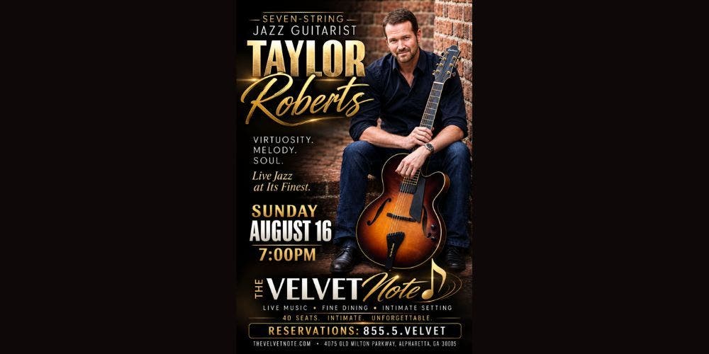 Sunday, August 16th: Seven-String Jazz Guitarist Taylor Roberts