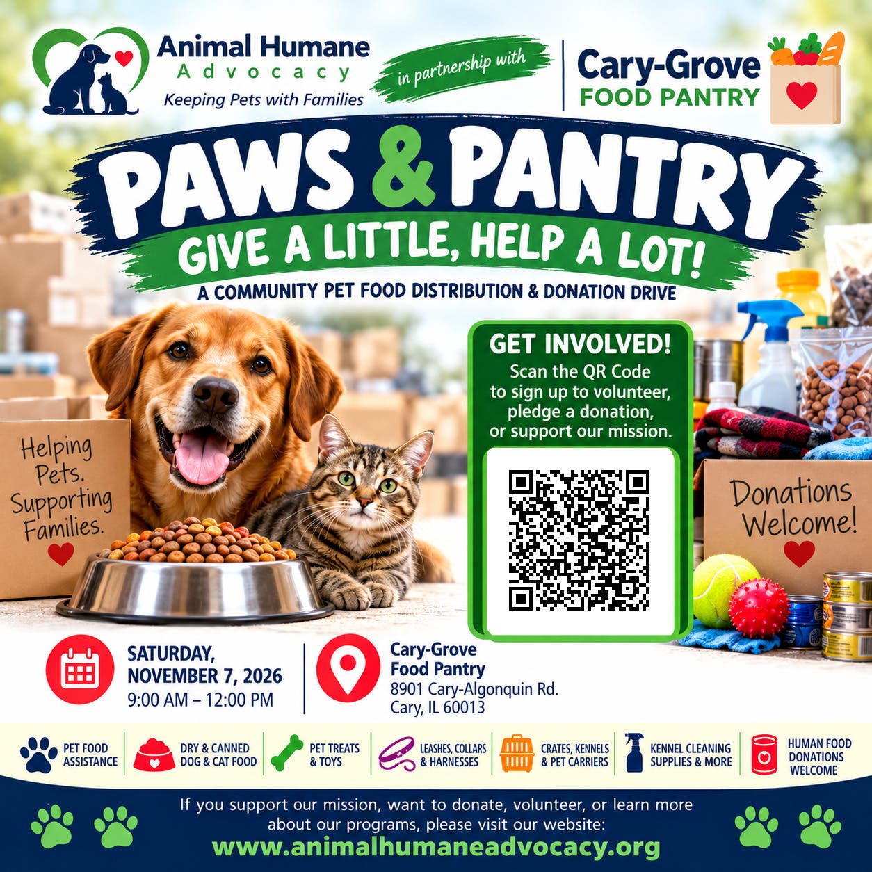 Paws & Pantry Pet Food Distribution and Donations