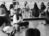 Students discuss and share stories. 