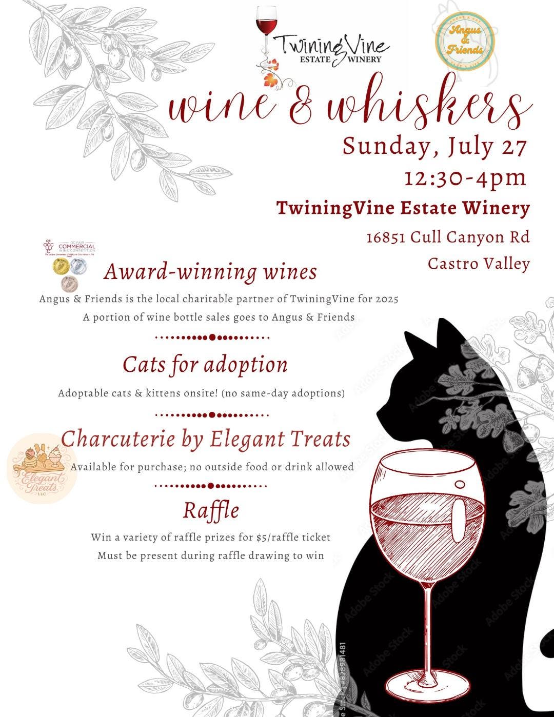 Wine & Whiskers Fundraising Event at TwiningVine Winery