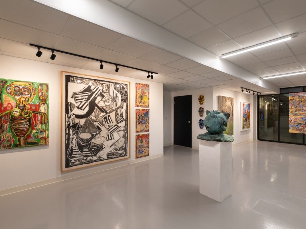 The new Brookline gallery has three walls of windows to maximize natural light.