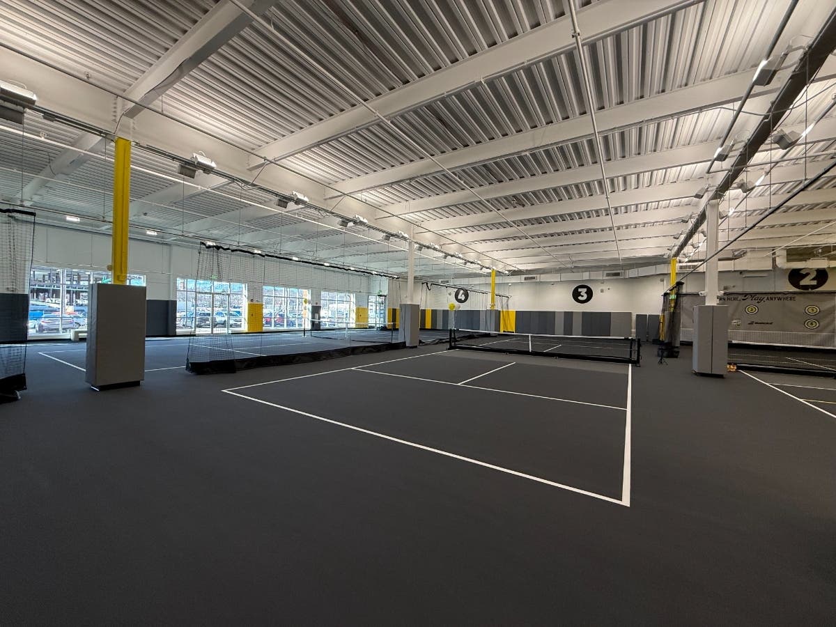 The facility has multiple courts of different sizes for its members to use.
