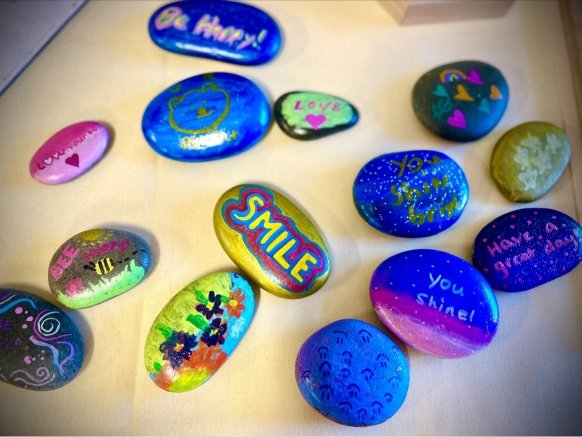 The rocks were placed in various Melrose gardens.