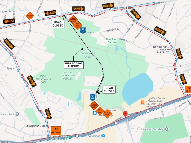 All traffic will be detoured to Hammond Street and Langley Road.