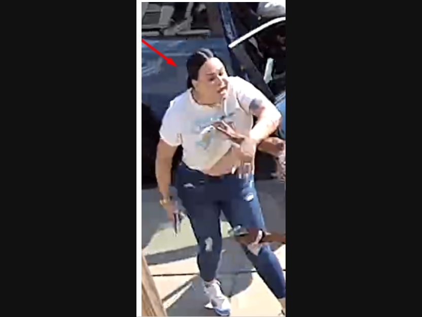 The woman was captured on camera recently.