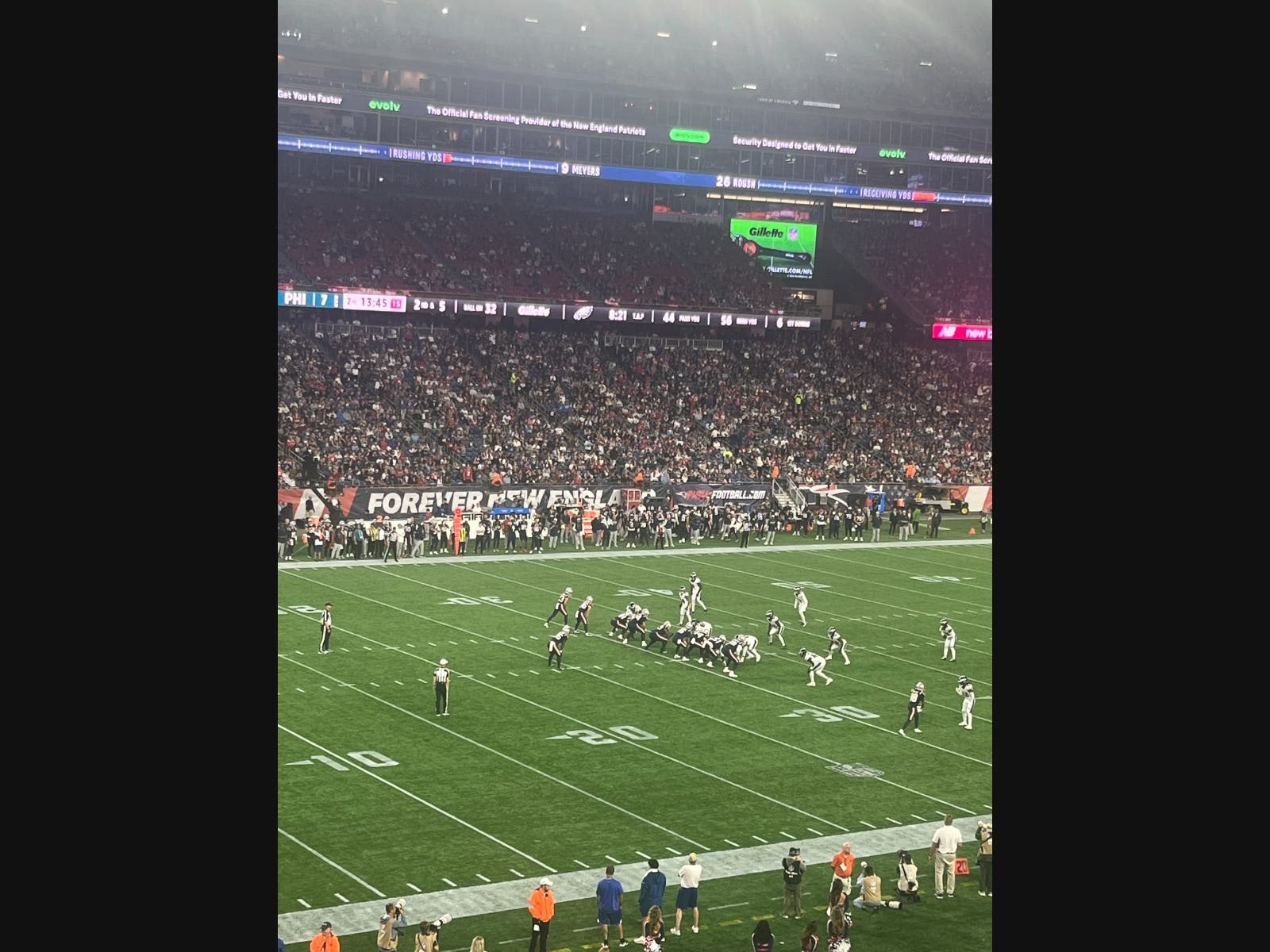 Gillette Stadium was nearly filled for Saturday night's game.