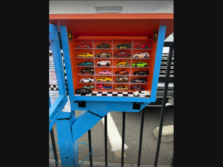 The library is meant for kids and adults to exchange Hot Wheels cars.