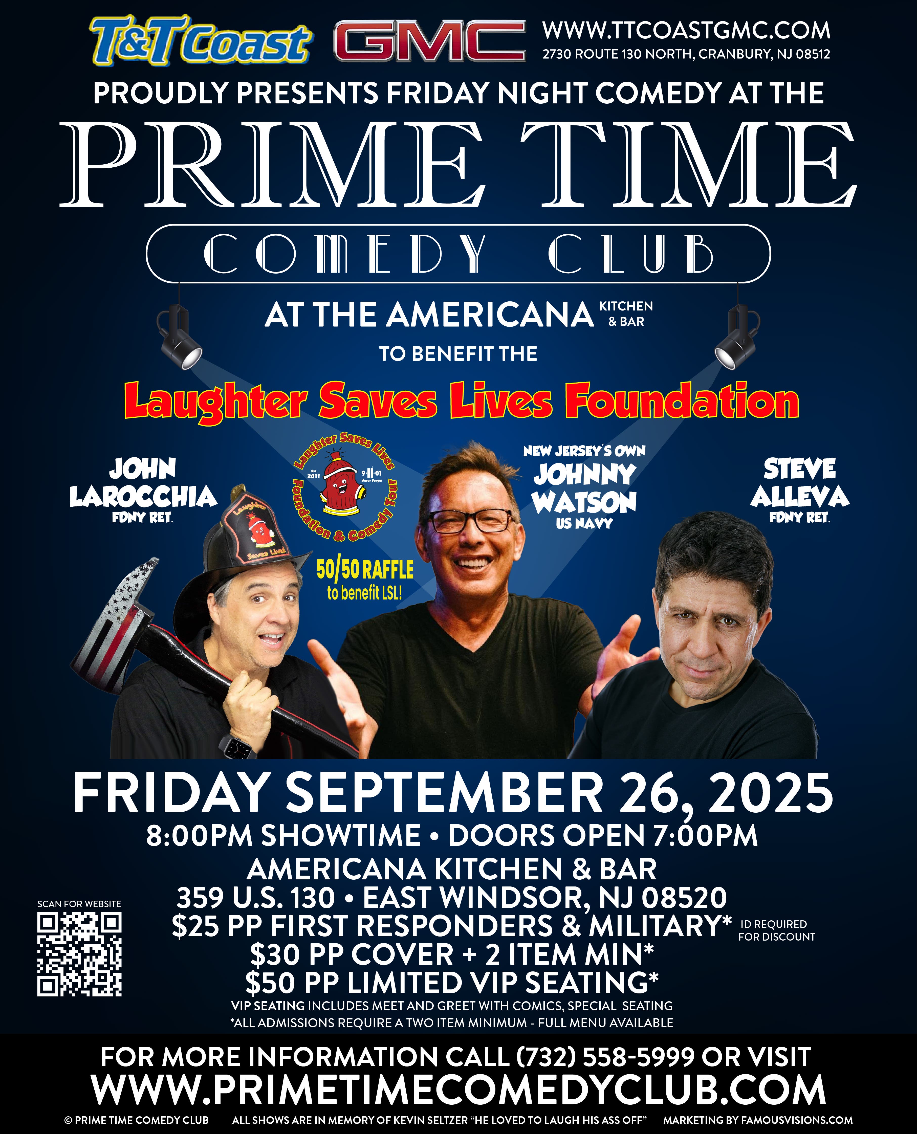 The Prime Time Comedy Club presents a benefit show for Laughter Saves Lives.