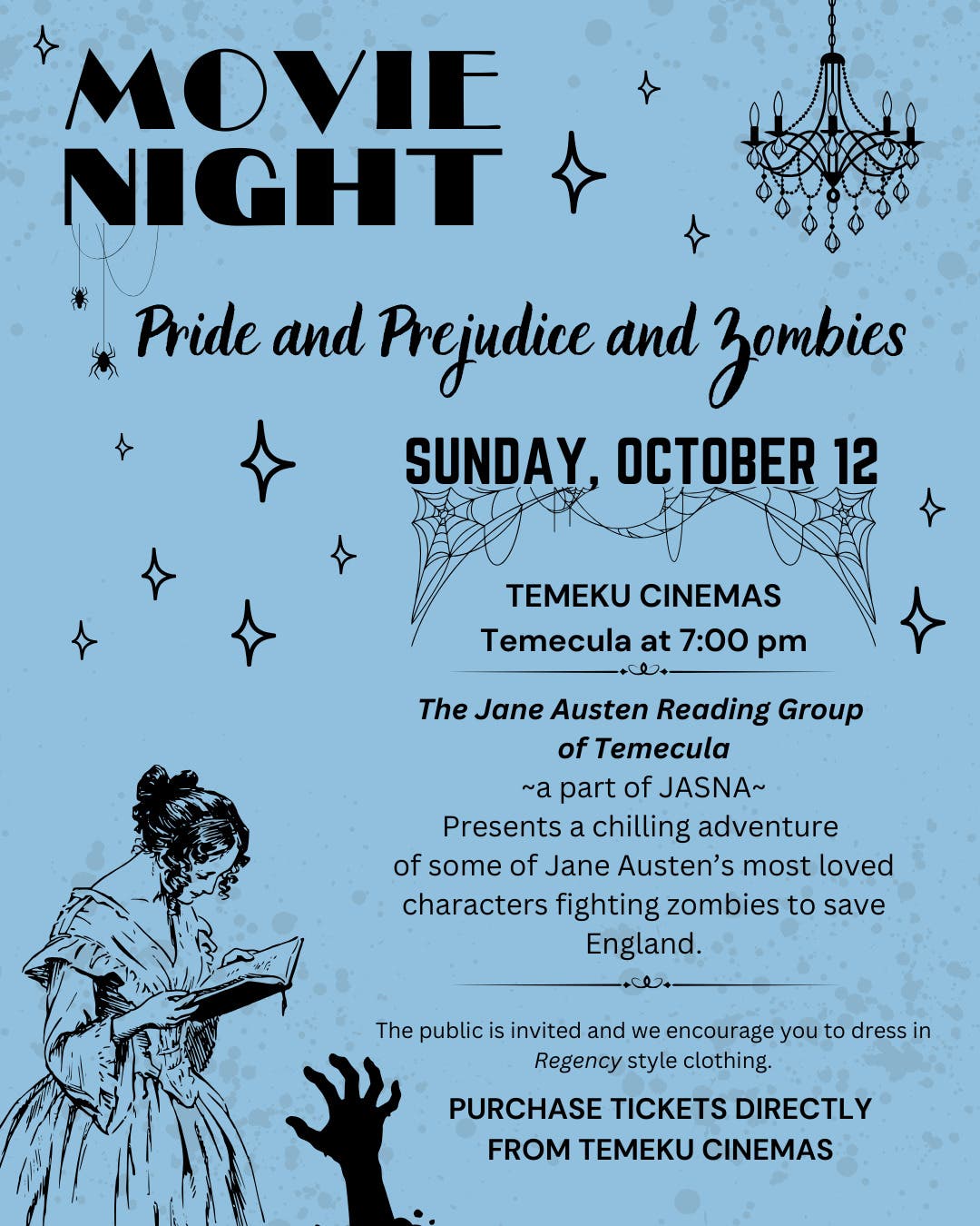 Oct 12 | Movie Night: Pride and Prejudice and ZOMBIES!! | Temecula, CA ...