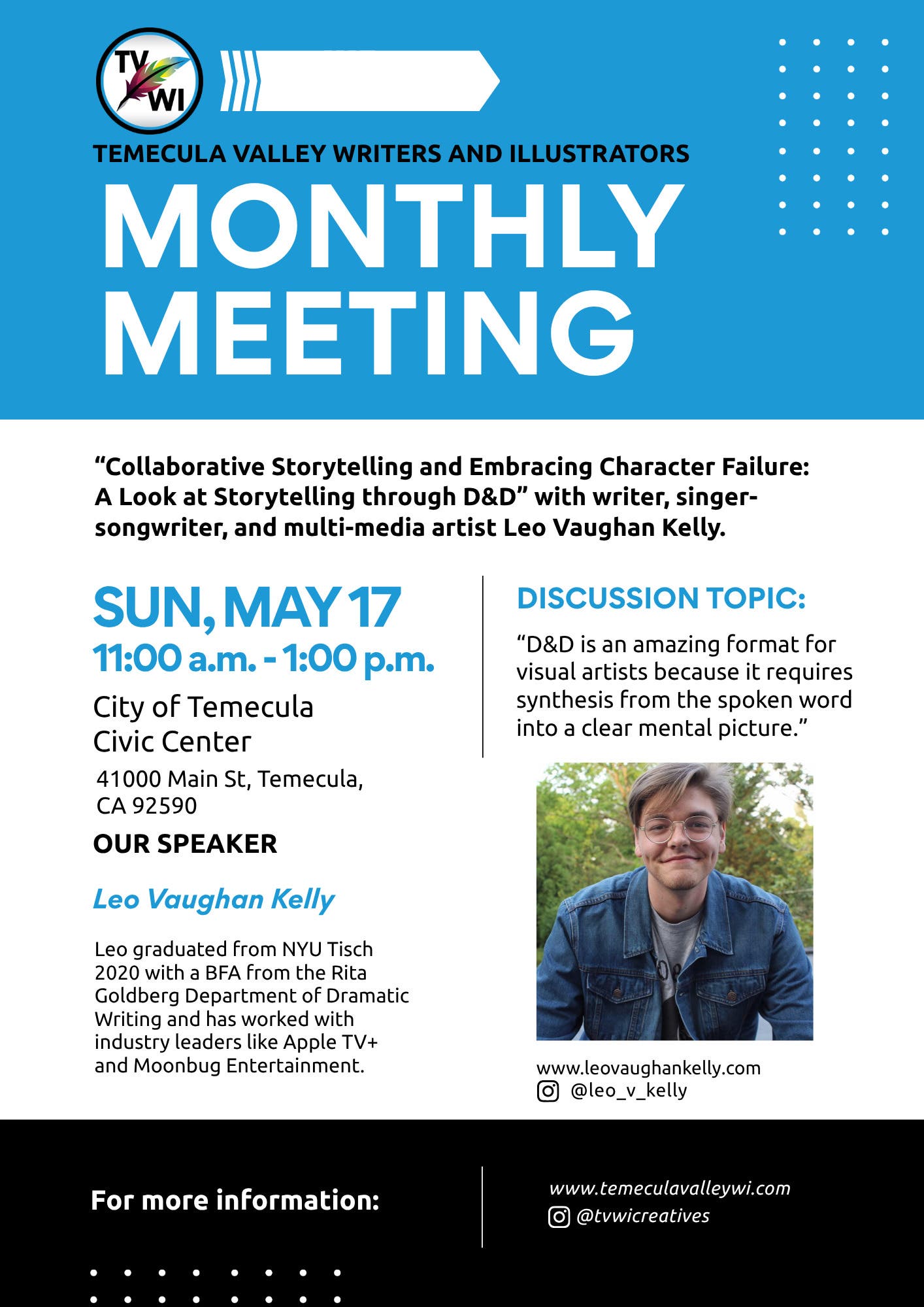 Temecula Valley Writers and Illustrators Monthly Meeting