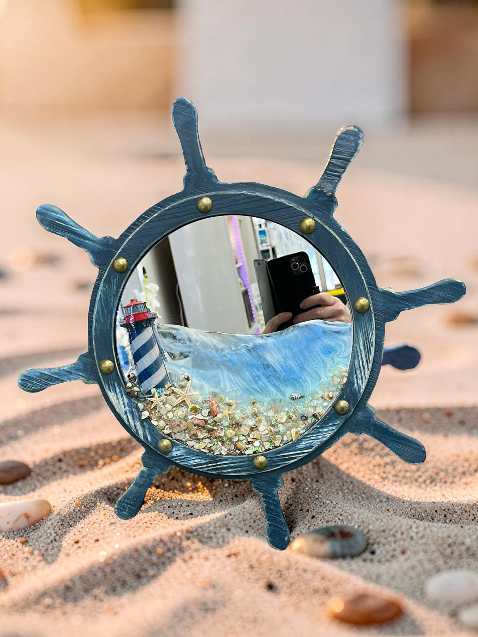 🌊 Local Creative Classes in Oakdale – Beach Glass Canvas & Coastal Mirror Workshop 💙