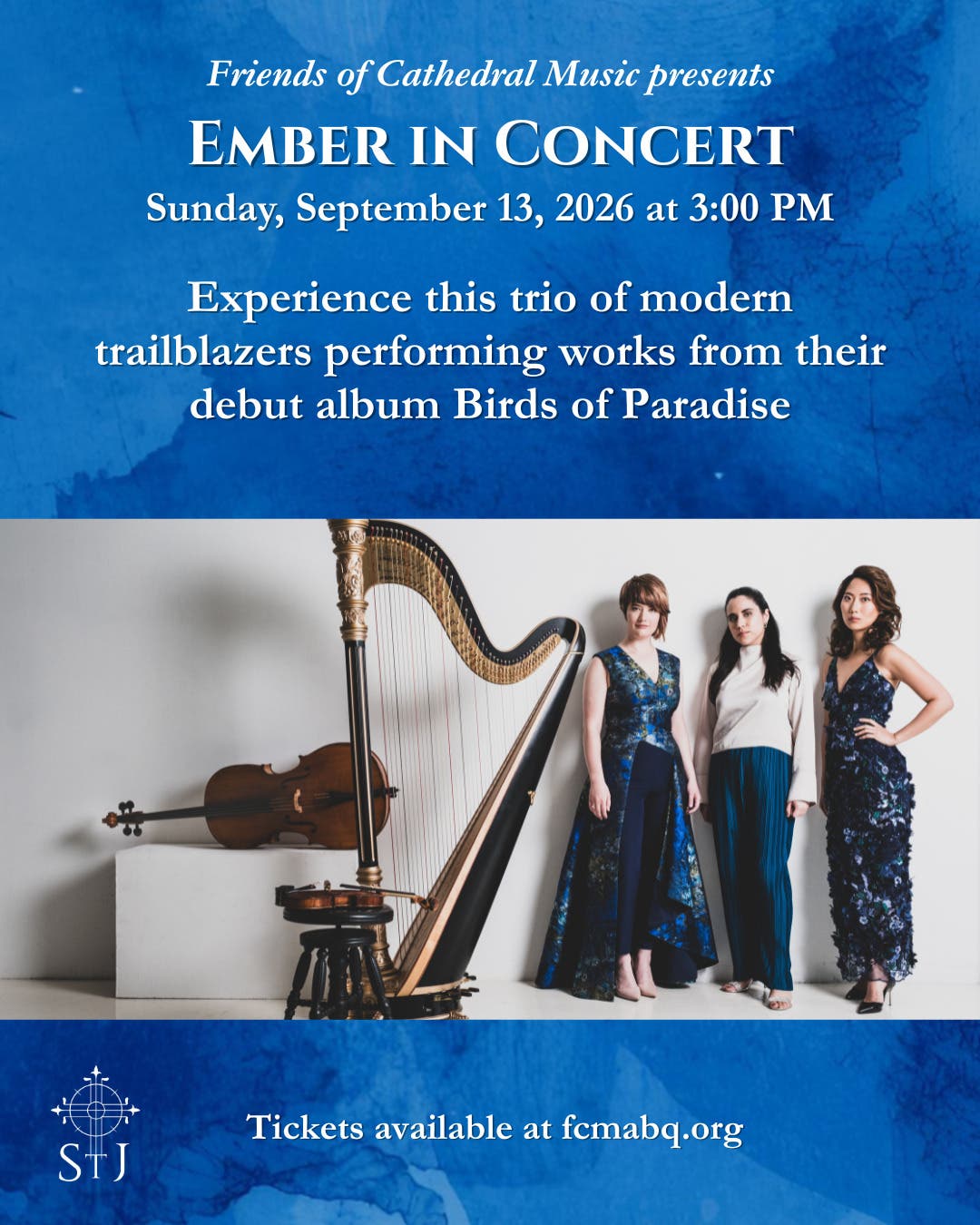 EMBER in CONCERT - harp, violin, and cello