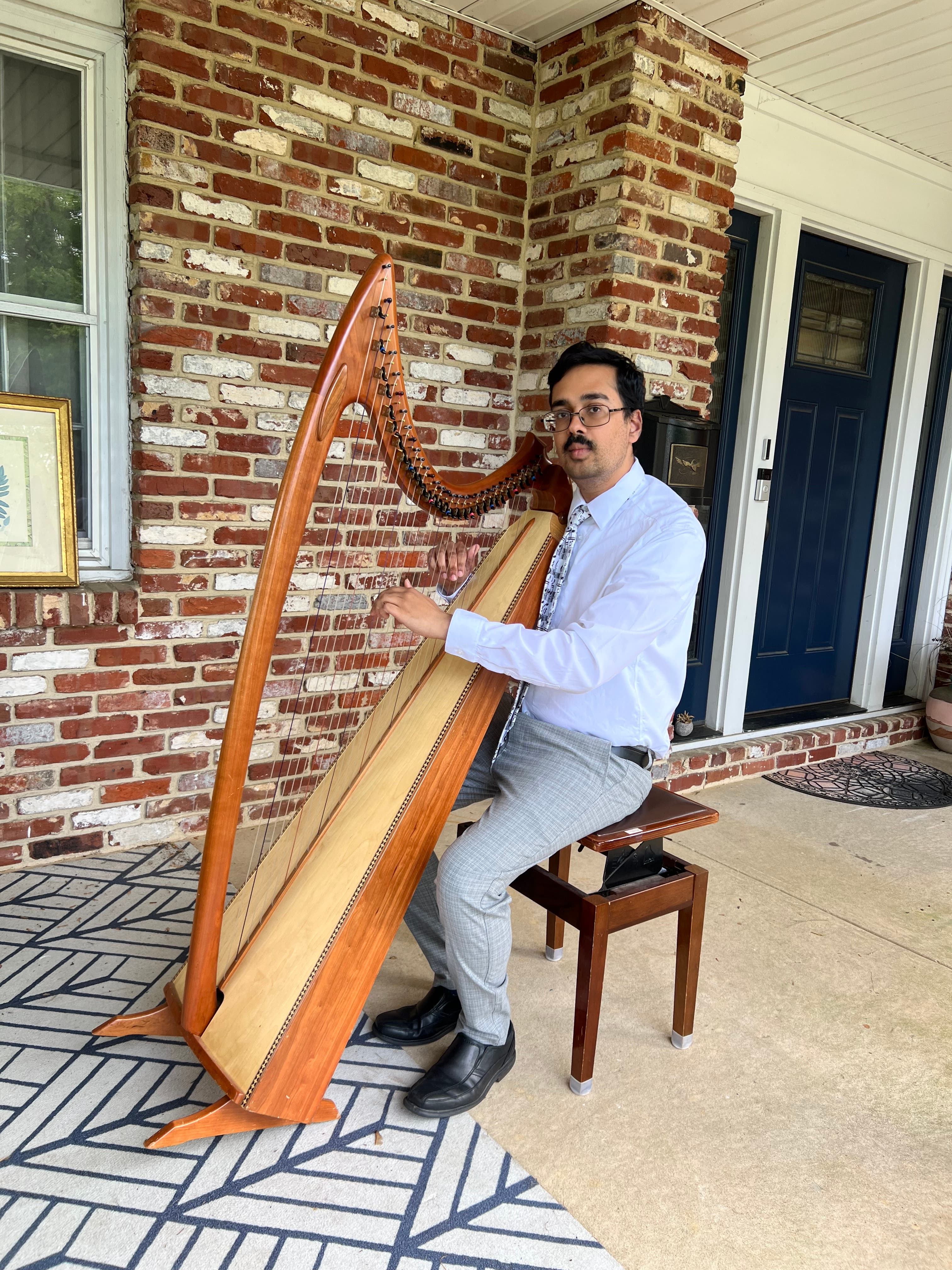 Classical harp music at my porch - Arjun Ayyangar