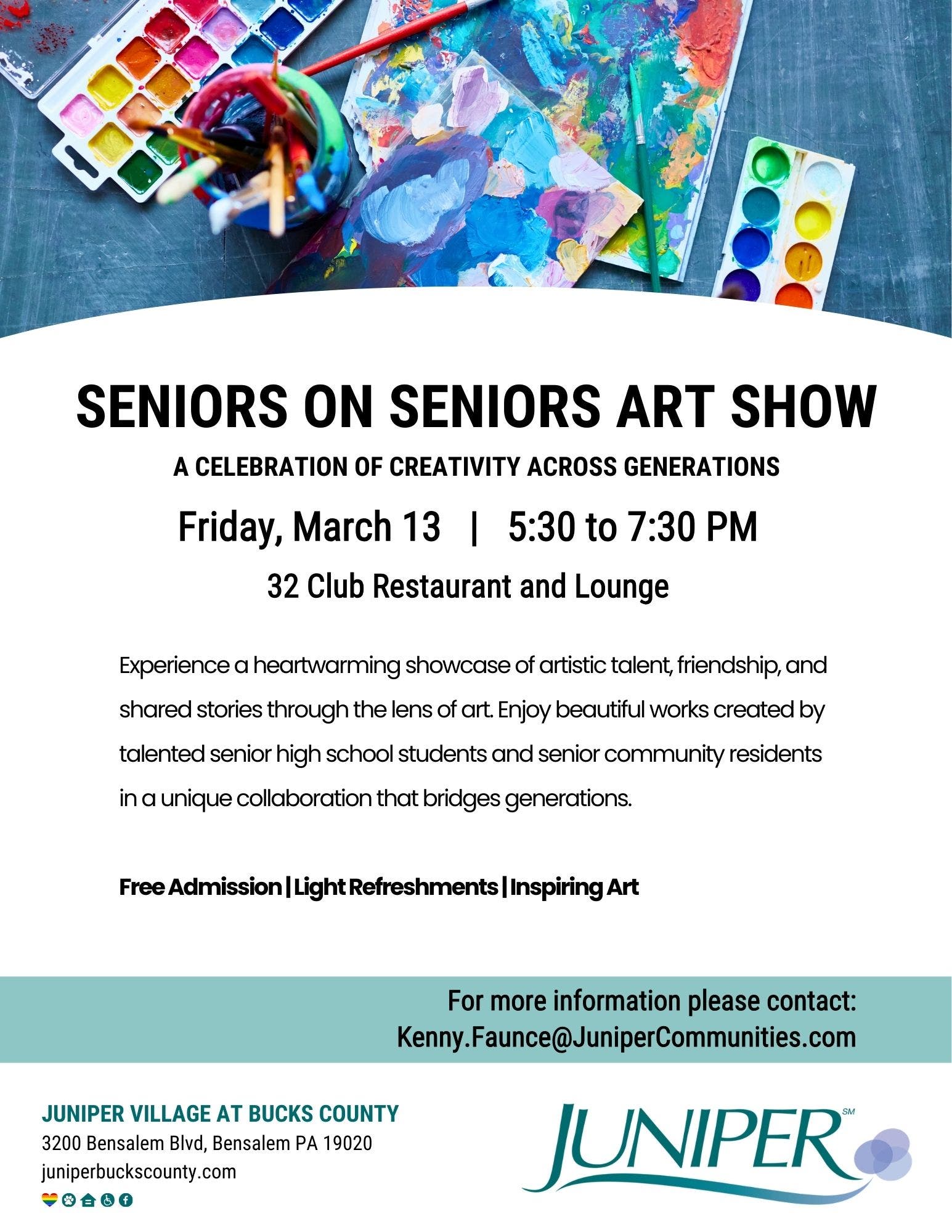 Juniper Village at Bucks County Presents: Seniors on Seniors Art Show
