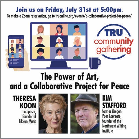 TRU Community Gathering via Zoom: The Power of Art, and a Collaborative Project for Peace