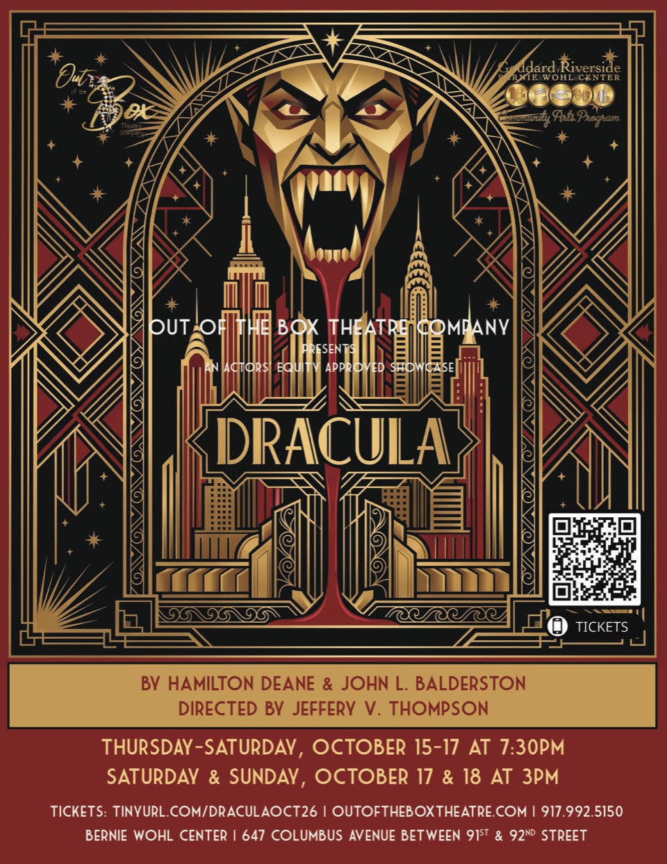 Out of the Box Theatre Company Opens 2026–27 Season with the 1927 play DRACULA