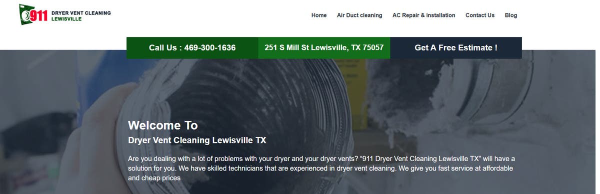 911 Dryer Vent Cleaning Lewisville TX