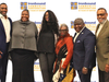 From left to right: Shavar Jeffries, Sherri-Ann Butterfield, Hazel Applewhite, Jeannine LaRue, James Gee, and Richard Roper.