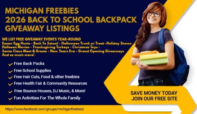 Michigan Freebies - Back To School Giveaways Event Listings All of MI