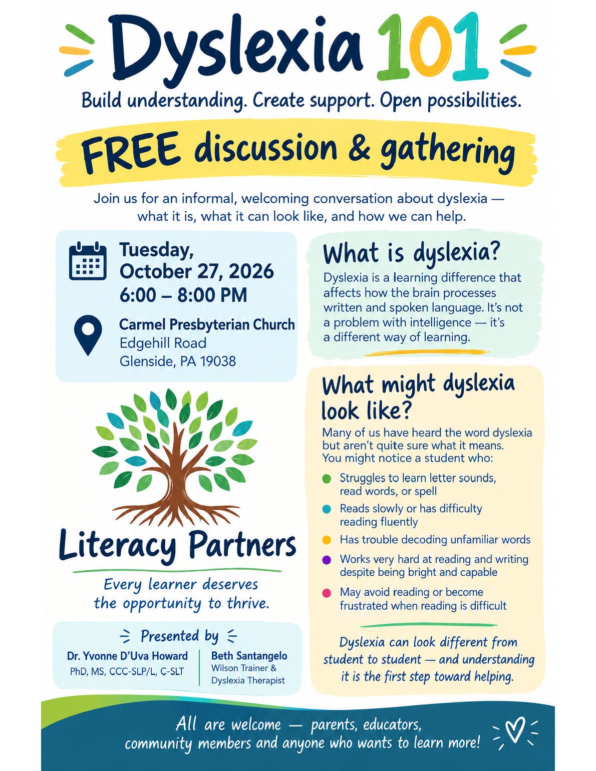Dyslexia 101 - FREE discussion and gathering