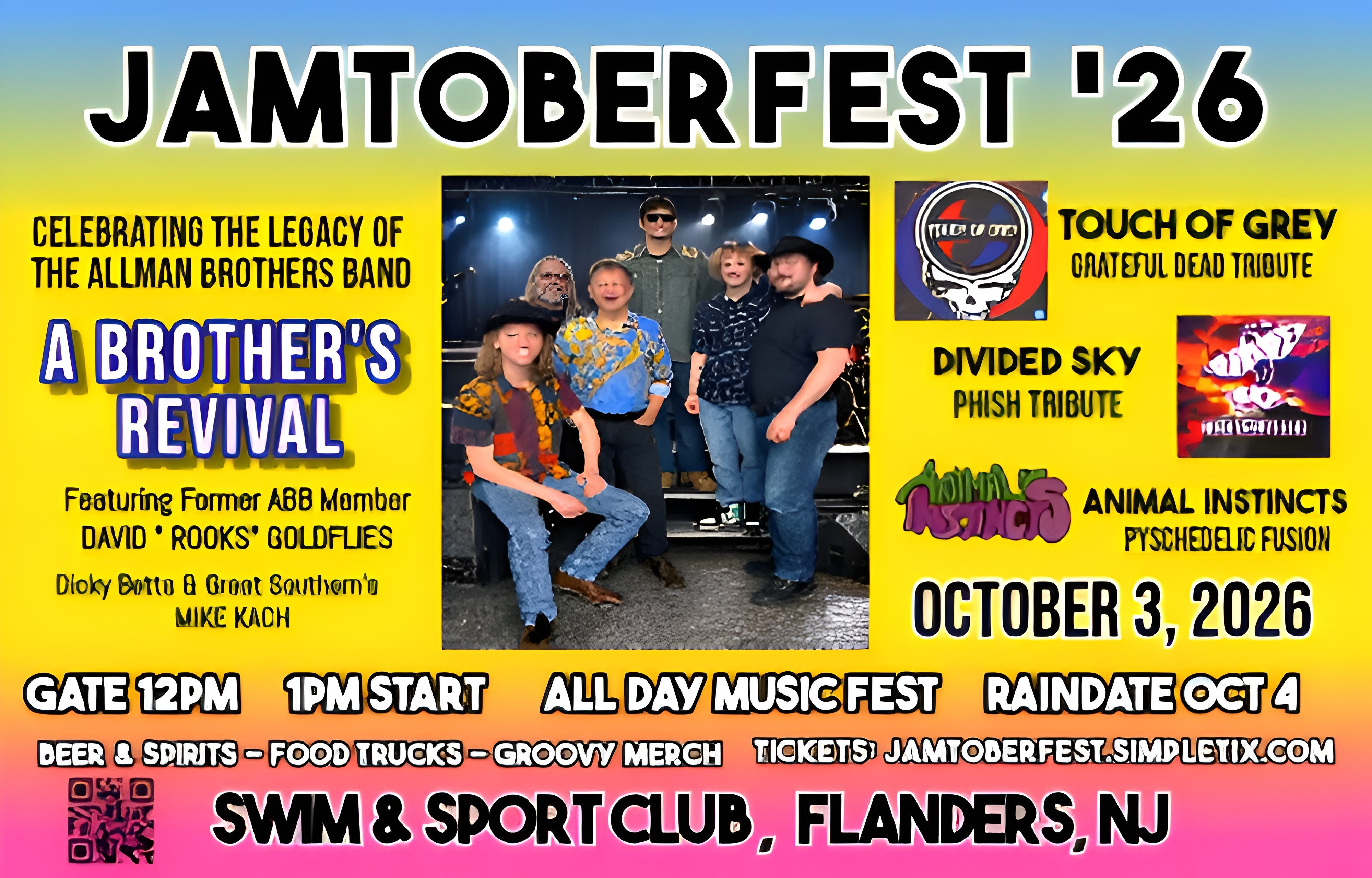 Jamtoberfest ’26: Featuring the music of The Allman Brothers Band, Grateful Dead , Phish and more! 