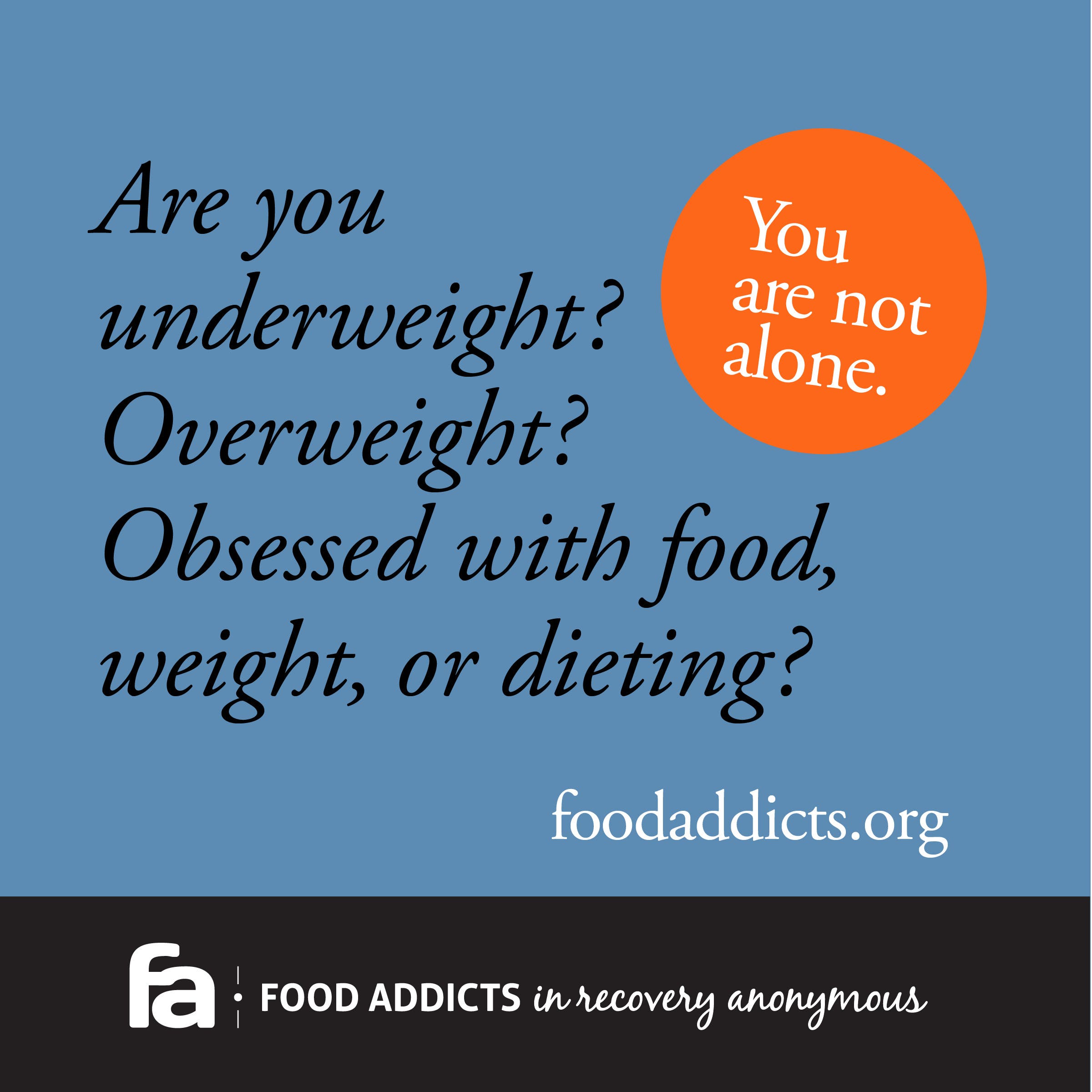 Weekly meeting for food addicts seeking help
