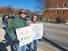 Bill Fisher and wife Louise Fisher joined the crowd at 
'No Kings' rally. The local farmers are unhappy with the Donald Trump administration.
