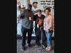 From left: Timothy Cox, Donnie Miller and Valencia Hike pose outside
of Baltimore Orioles' media headquarters on Monday, Sept. 7, 2026 - at Camden Yards Ballpark.