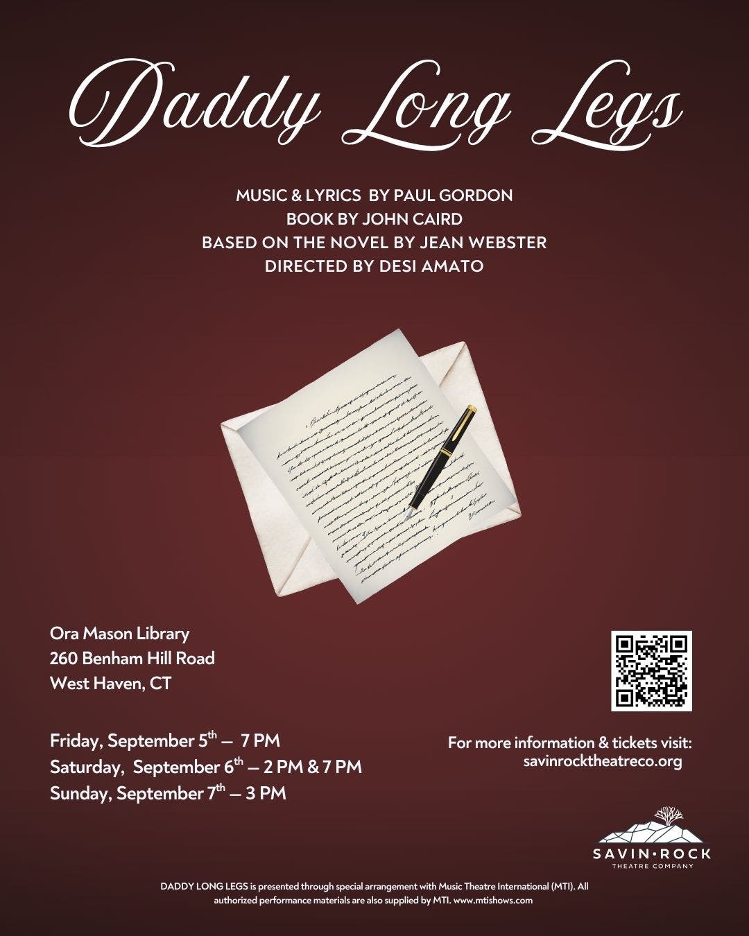 Savin Rock Theatre Company Presents DADDY LONG LEGS 