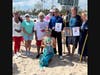 Chamber President Brittnie Bassant and Commissioner Tanya Katzoff Bhatt, event organizer Bruce Berman and Miami's Mermaid Merle Liivand, H20 Hero Award recipients Miami Beach Mayor Steven Meiner and Dave Doebler and Dara Schoenwald of VolunteerCleanup.org