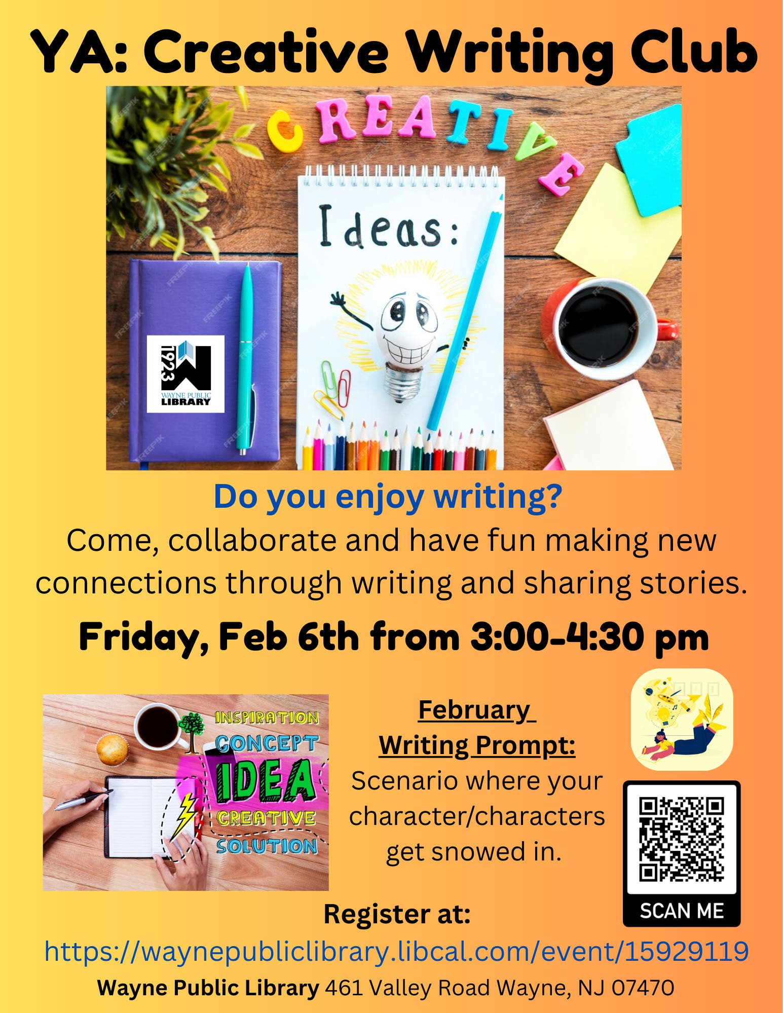 Feb 6 | Teen Writing Club | Wayne, NJ Patch