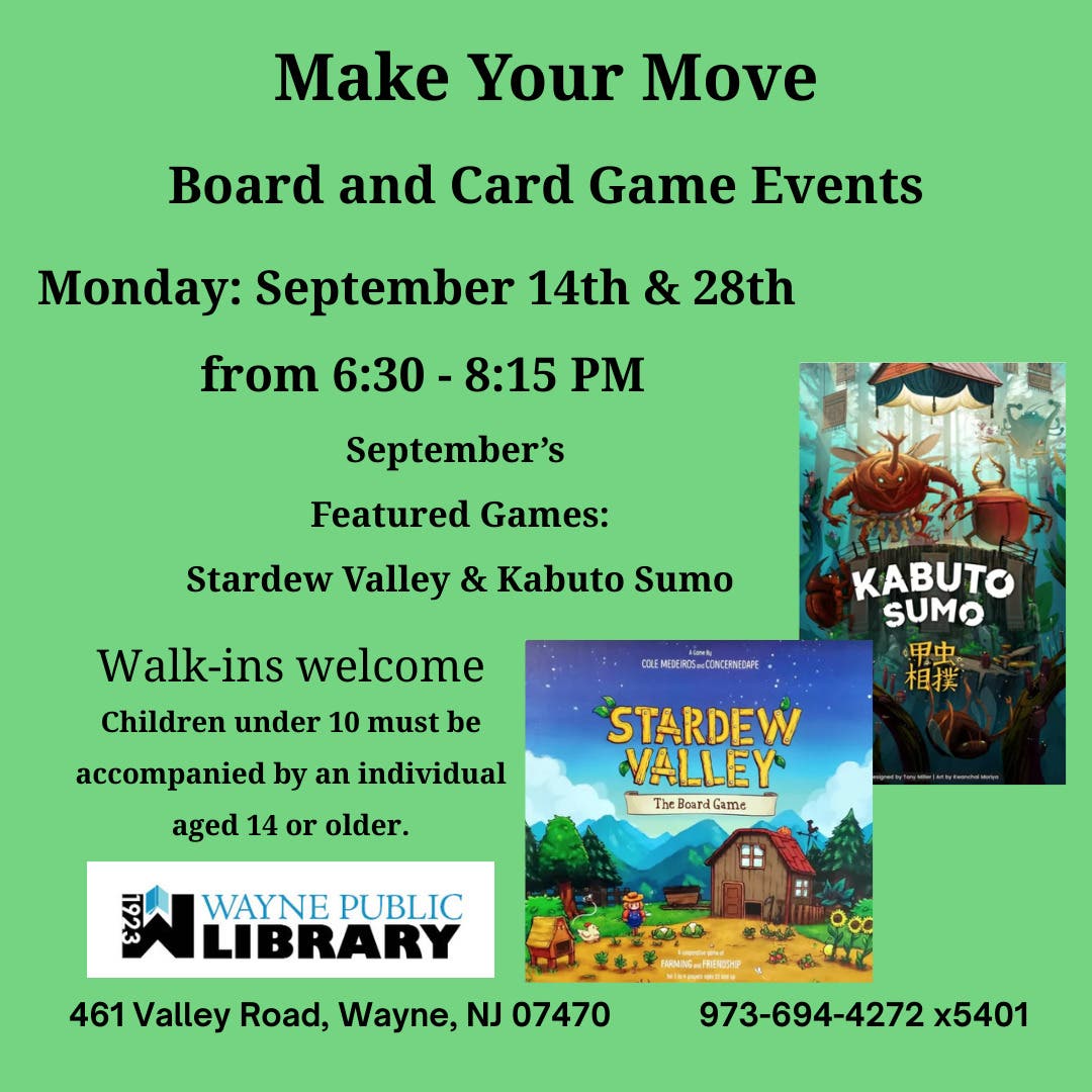 Make Your Move! Board & Card Game Events