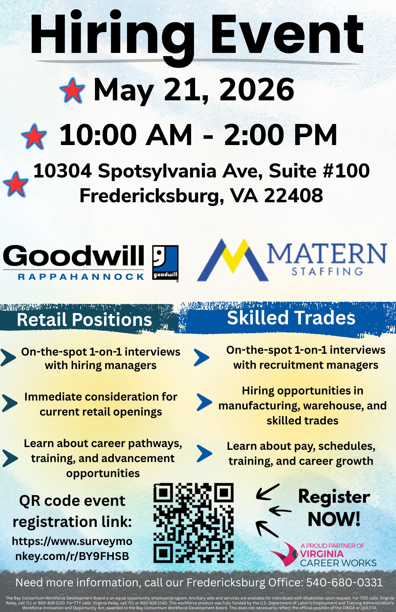 Fredericksburg Hiring Event - Matern Staffing & Goodwill