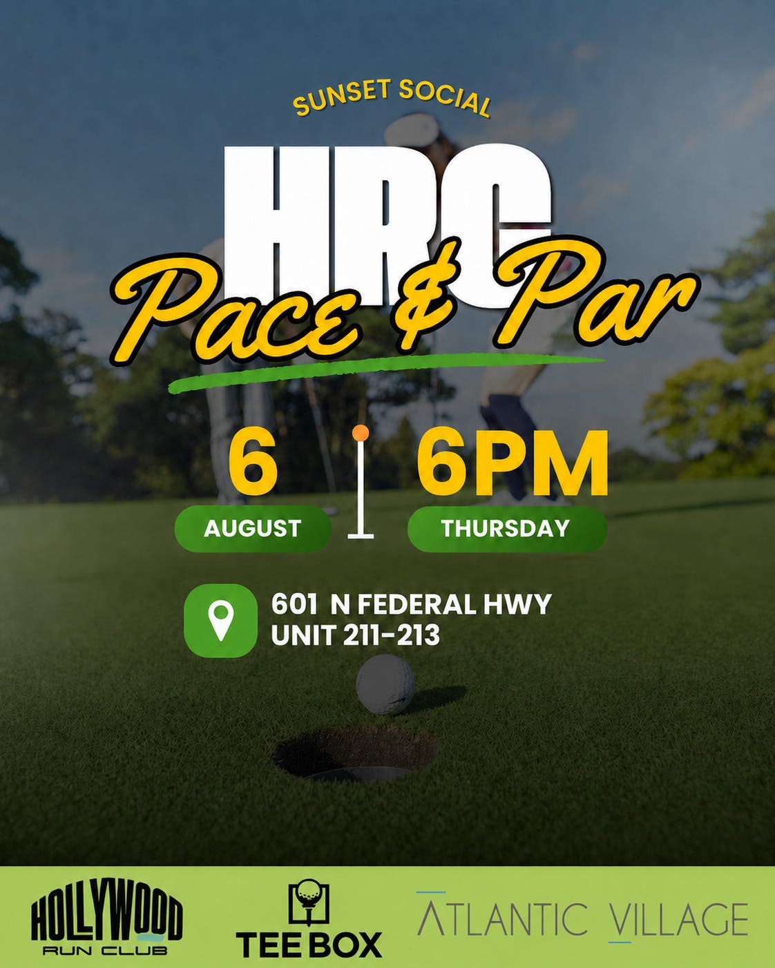 Hollywood Run Club Pace & Par Run at Atlantic Village