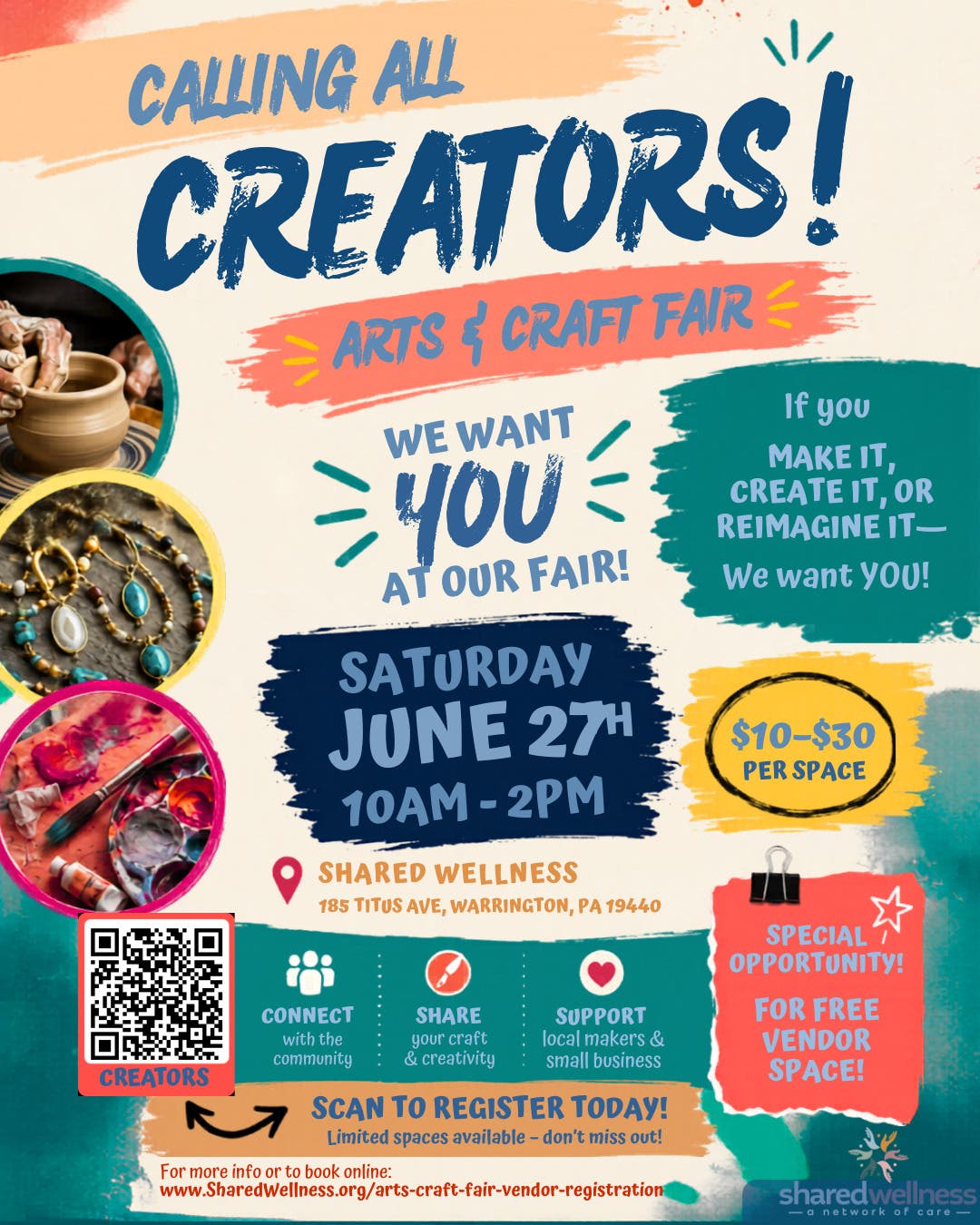 Arts & Craft Fair at Shared Wellness - Accepting Vendors — all levels welcome.