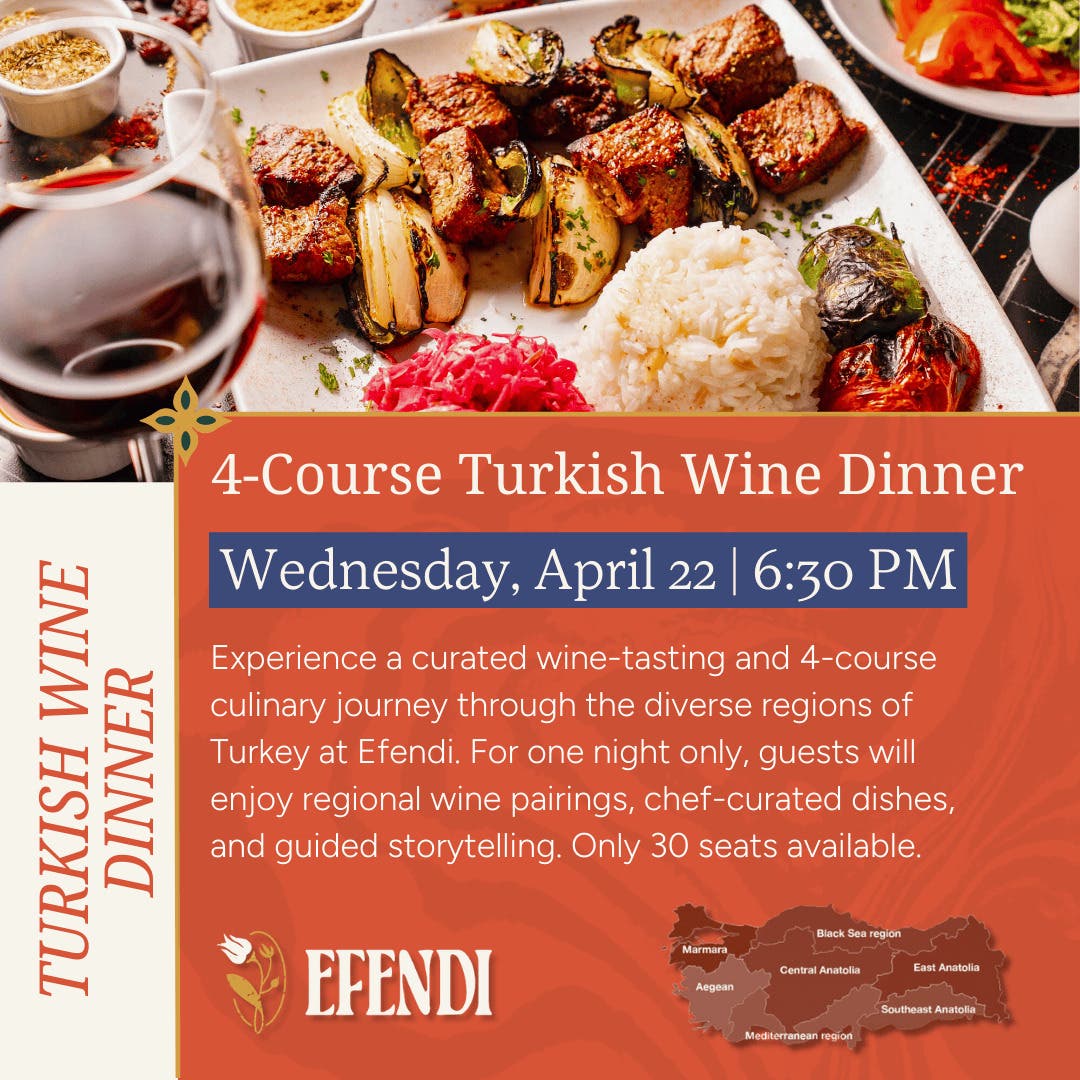 4-Course Turkish Wine Dinner at Efendi
