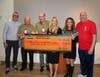 (L-R) Flyers Alumni Paul Holmgren, Bob “The Hound” Kelly and Brad Marsh, president, Flyers Alumni Assoc.; Trish Feinthel, YMCA of Bucks and Hunterdon Counties C.O.O.; Megan McCuen coord.- Y Wellness Vets. Initiative, and Michael Cambridge, Y Vets. grad.