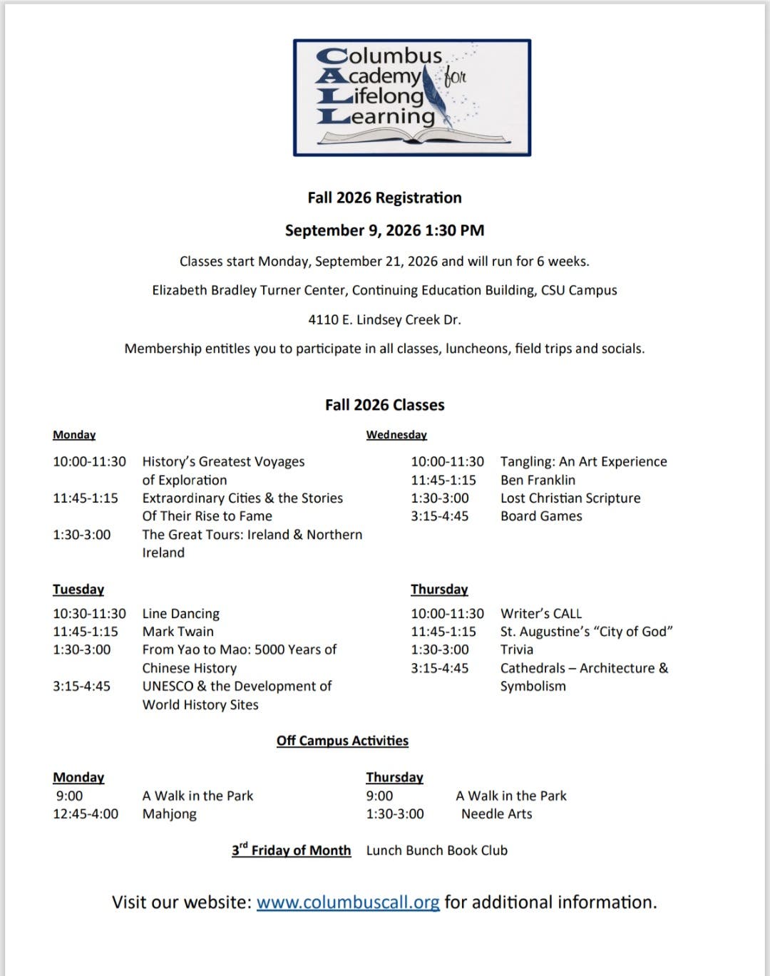 Fall 2026 Registration