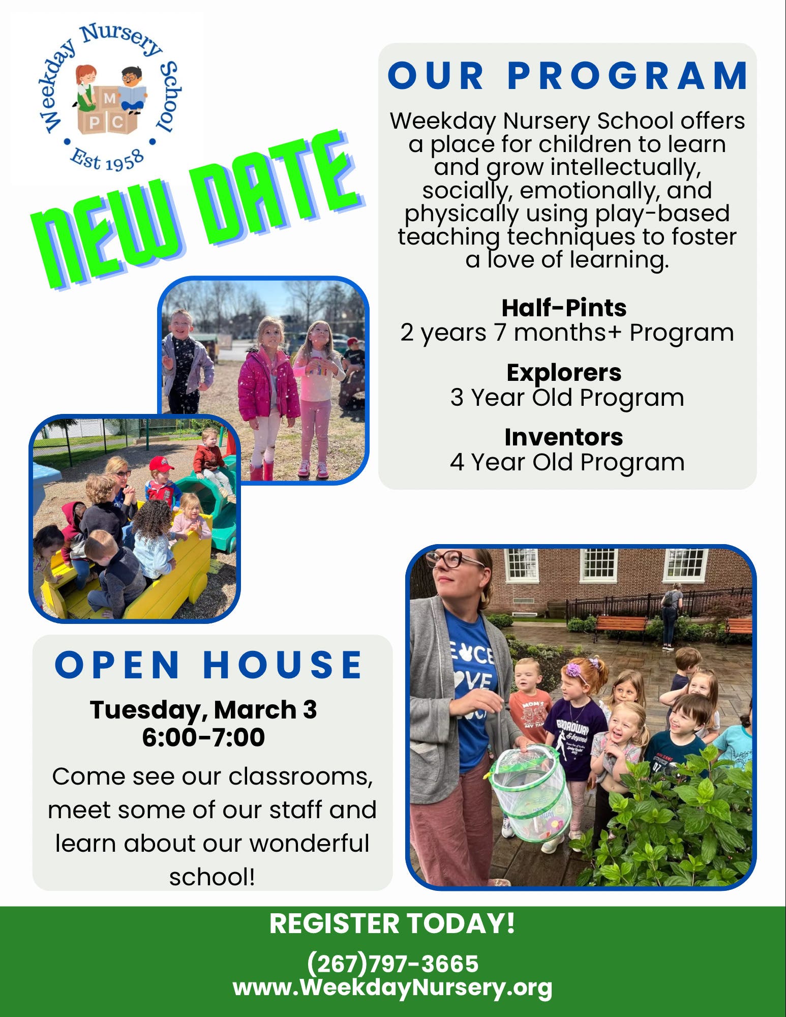 NEW DATE Weekday Nursery School Open House!