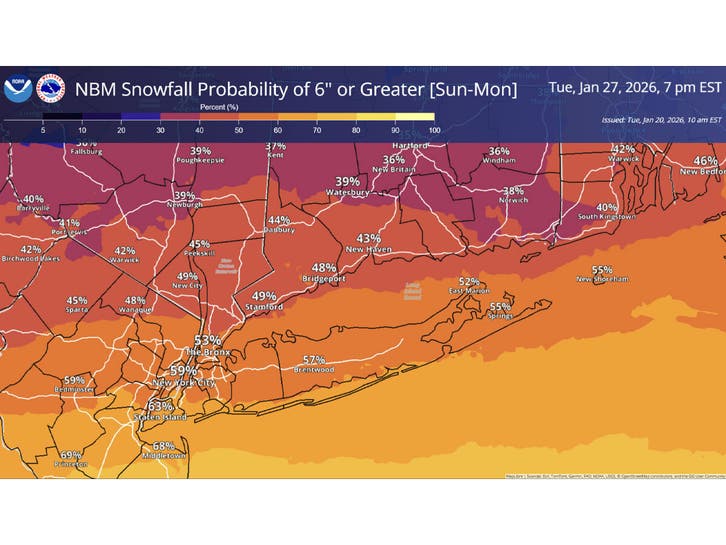 CT Weather: First Snowfall Projections Released As Massive Storm ...