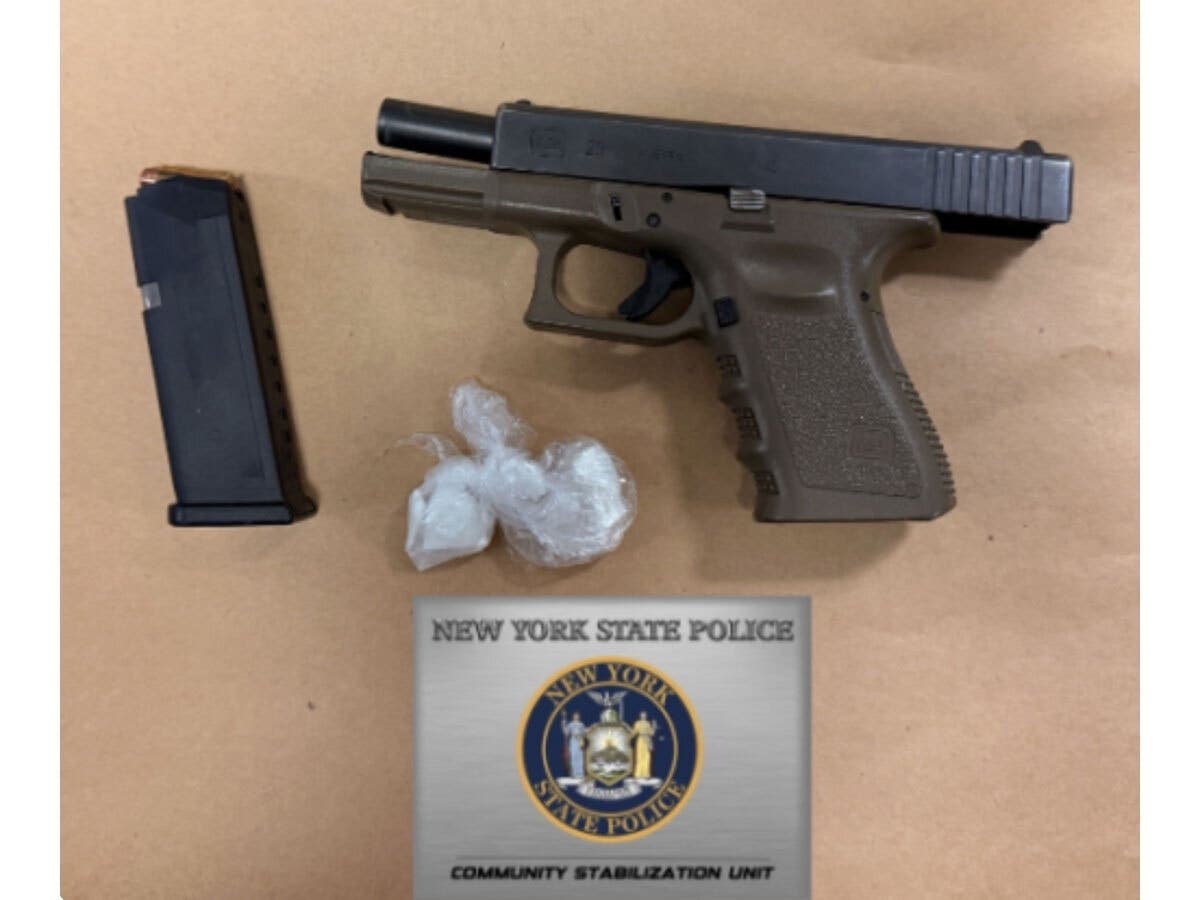 A stolen weapon and fentanyl seized during a traffic stop on March 9, 2026 on the Taconic State Parkway.