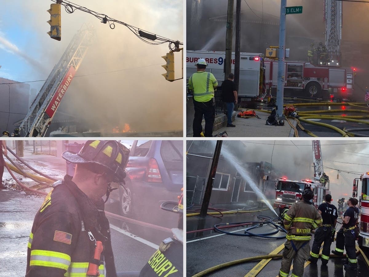 Scenes from a fire on July 9, 2026 in Waterbury on South Main Street which damaged multiple buildings.