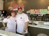 Danielle and Jesse Pescetelli pose at their new ice cream shop in Bristol. 