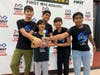 Team "Lighting Bots" holding their Champion Award.
Left to right: Tamay Metin, Krish Cheema, Aatman Sheth, Aman Siddiqui, Shrinidhi Lokanath. 