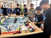 Team "Lighting Bots" attempted to score higher points during one of their robot runs. 
Left to right: Tamay Metin, Aatman Sheth, Krish Cheema, Aman Siddiqui